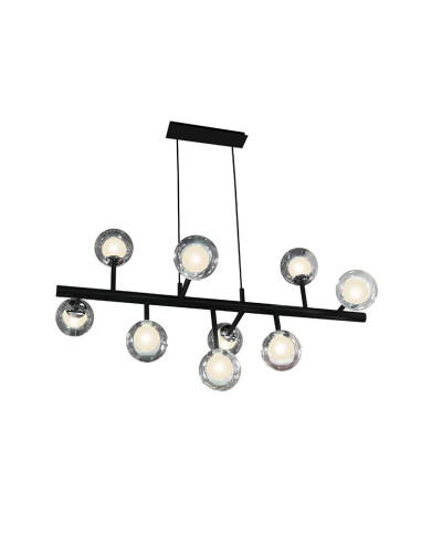 LÁMPARA 9 LUCES ALTAIS NEGRO Y CROMO DIMABLE