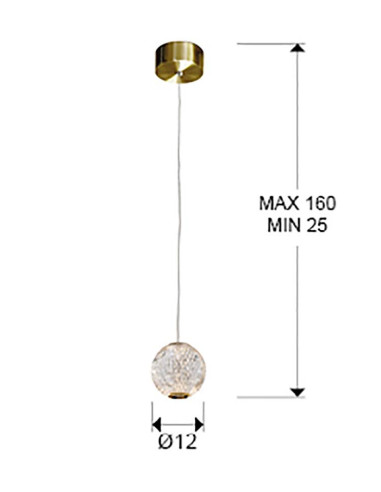 LÁMPARA 1 LUZ LED AUSTRAL ORO Ø12
