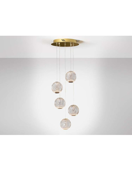 LÁMPARA 5 LUCES LED AUSTRAL ORO Ø32