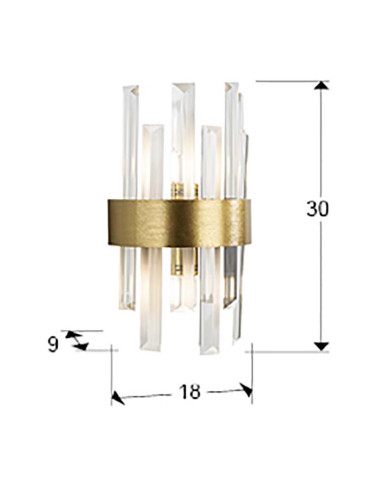 GRACE APLIQUE 2 LUCES ORO