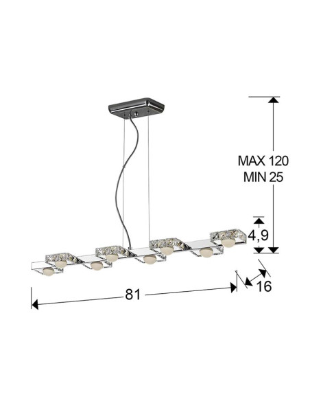 LÁMPARA SURIA II 8 LUCES LED