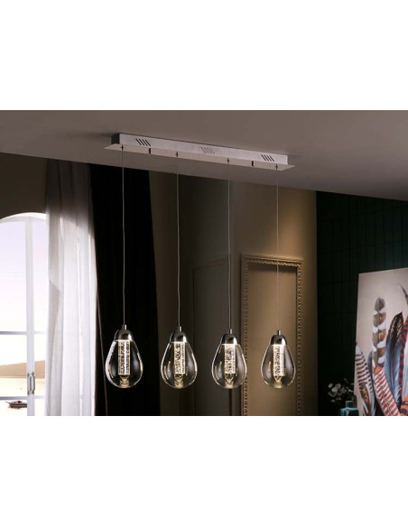 LÁMPARA TACCIA 4 LUCES LED CROMO