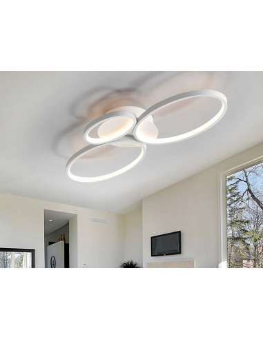 PLAFÓN SIOS LED 3 AROS BLANCO