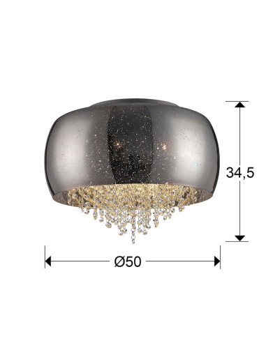 PLAFÓN CAELUM CROMO 6 G9 Ø50