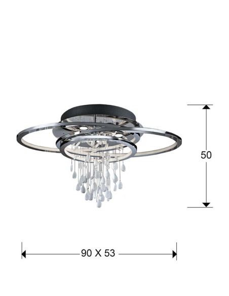 PLAFÓN BRUMA 5 LUCES+LED