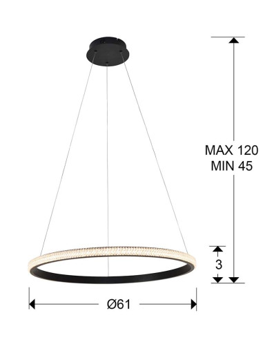 LÁMPARA RING 1 ARO NEGRO