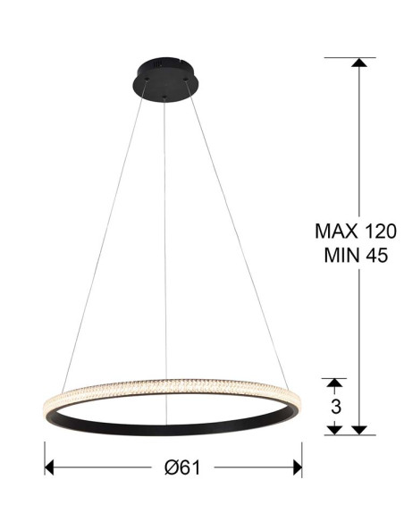 LÁMPARA RING 1 ARO NEGRO