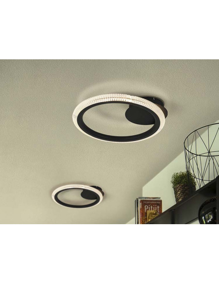 PLAFÓN RING 1 ARO NEGRO