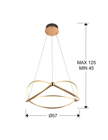 LÁMPARA LED OCELLIS 60Ø ORO ROSA