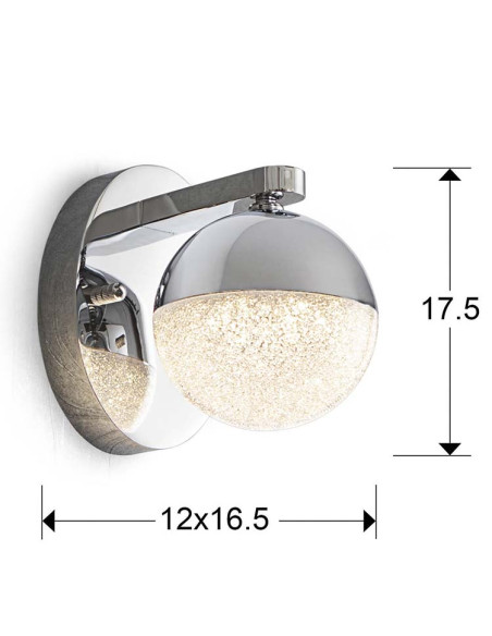 APLIQUE 1 LUZ LED SPHERE Ø12