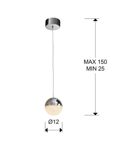 LÁMPARA 1 LUZ LED SPHERE Ø12