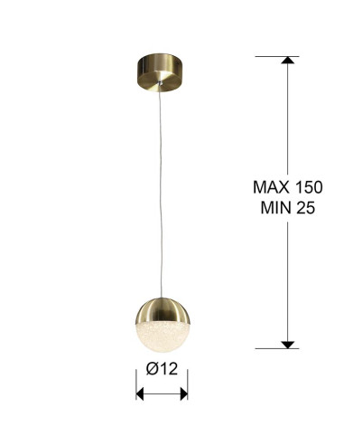 LÁMPARA 1 LUZ LED SPHERE Ø12