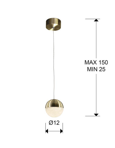 LÁMPARA 1 LUZ LED SPHERE Ø12