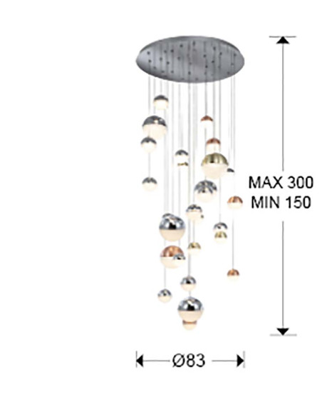 LÁMPARA 27 LUCES LED SPHERE COLØ80 CCT