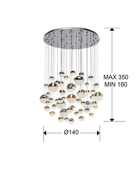 LÁMPARA SPHERE Ø140 55 LUCES DIMABLE