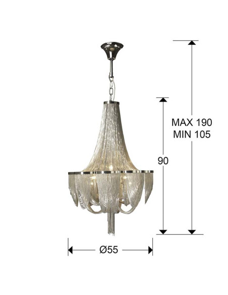 LÁMPARA MINERVA 10 LUCES