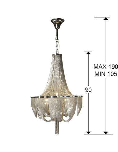 LÁMPARA MINERVA 10 LUCES DIMABLE