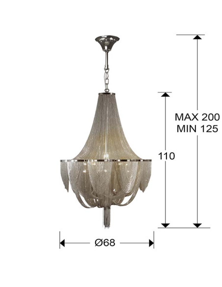 LÁMPARA MINERVA 12 LUCES DIMABLE