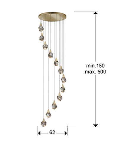 LÁMPARA 12 LUCES AQUARIA