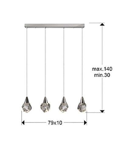 LÁMPARA 4 LUCES AQUARIA