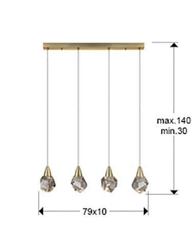 LÁMPARA 4 LUCES AQUARIA