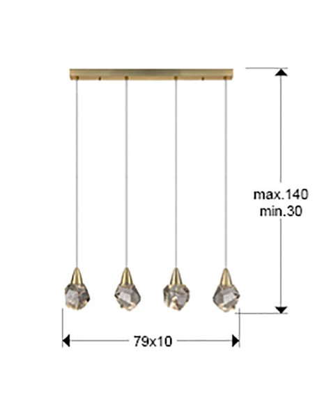 LÁMPARA 4 LUCES AQUARIA