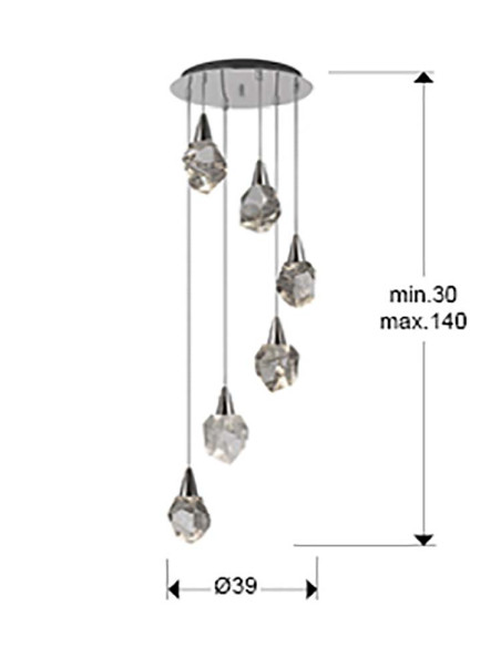 LÁMPARA 6 LUCES AQUARIA