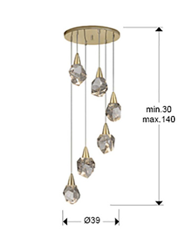 LÁMPARA 6 LUCES AQUARIA