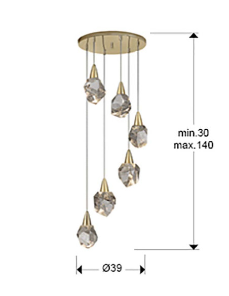 LÁMPARA 6 LUCES AQUARIA