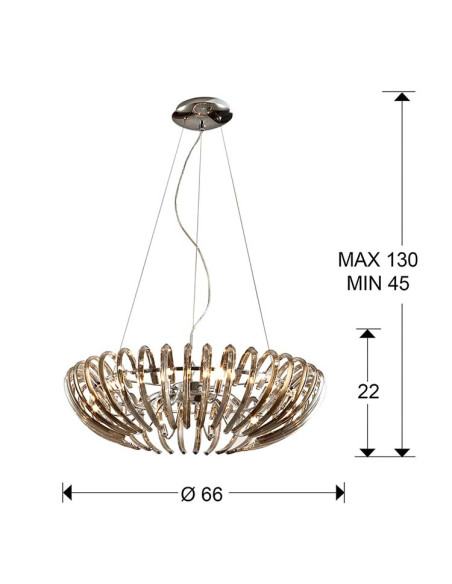 LÁMPARA ARIADNA 12 LUCES DIMABLE