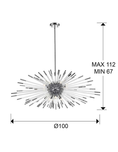 LÁMPARA 9 LUCES EVASIÓN DIMABLE
