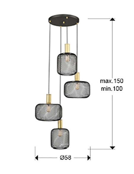 OSIRIS LÁMPARA 4 LUCES