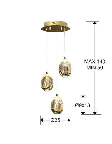 LÁMPARA Ø25 ROCÍO 3 LED