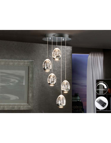 LÁMPARA Ø30 ROCÍO 5 LED DIMABLE