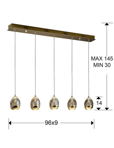 LÁMPARA ROCÍO 5 LED LINEAL