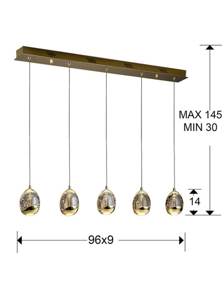 LÁMPARA ROCÍO 5 LED LINEAL