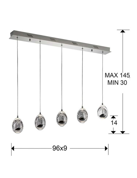 LÁMPARA LED ROCÍO 5 LUCES DIMABLE LINEAL
