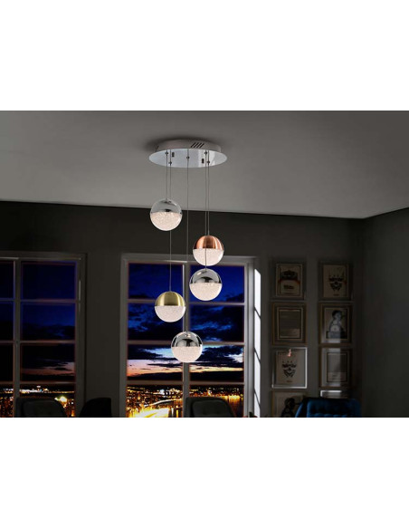 LÁMPARA 5 LUCES LED SPHERE Ø33 DIMABLE