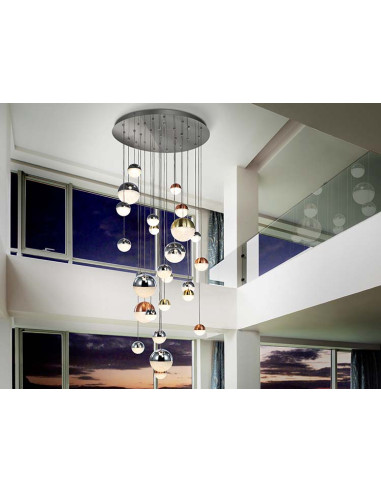 GRAN LÁMPARA SPHERE Ø80 27 LUCES CCT