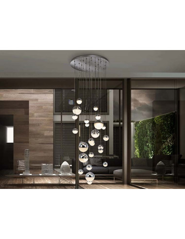 GRAN LÁMPARA SPHERE Ø80 27 LUCES CCT