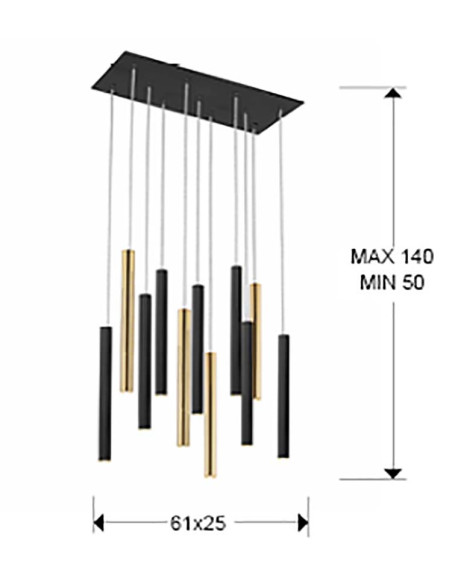 LÁMPARA VARAS 11 LUZ DIMABLE
