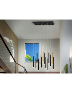 GRAN LÁMPARA VARAS 14 LUCES DIMABLE