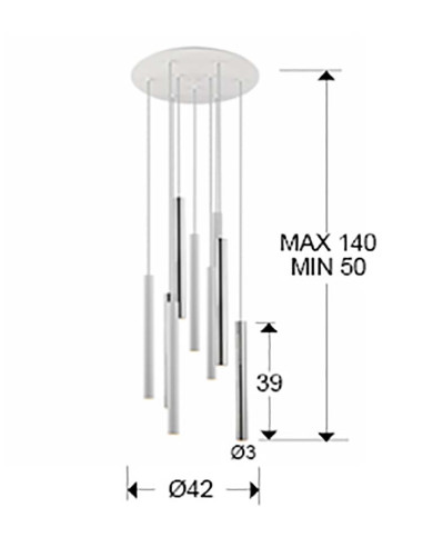 LÁMPARA VARAS 9 LUCES