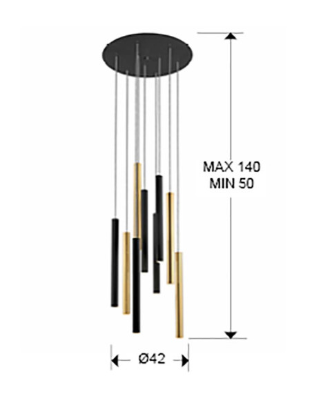 LÁMPARA VARAS 9 LUCES