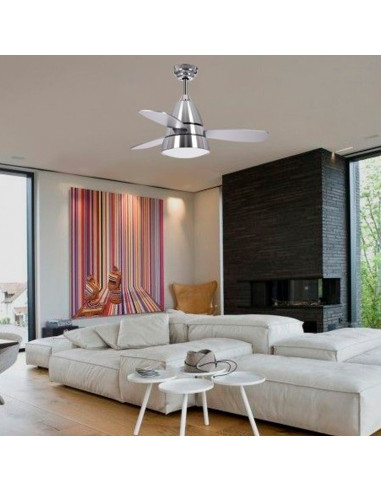 Ventilador de techo Cromo y Plata Iseran 2xE27