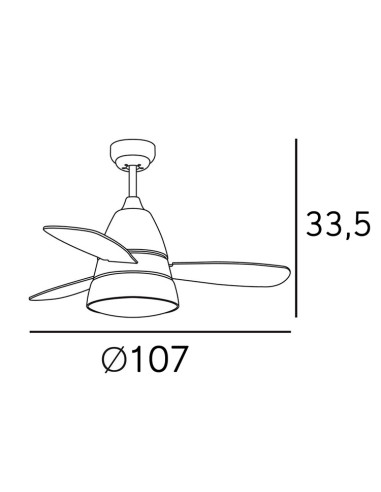 Ventilador de techo Cromo y Plata Iseran 2xE27