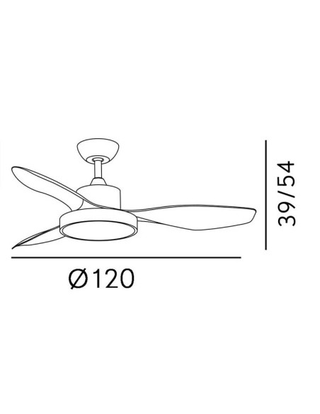 Ventilador de techo motor DC 48W Hayate