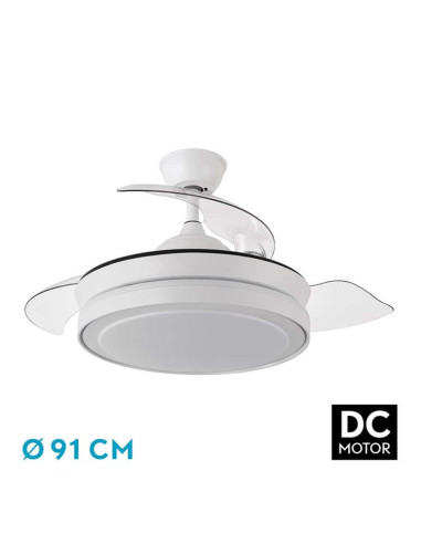 Ventilador Desplegable Esparta Blanco DC LED 72W