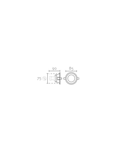 Empotrable modelo ARO RCC12 para 1xGU10 (no incluida)