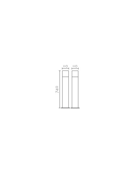 Baliza de suelo modelo BALIZA EX1023-BK en color Negro para 1xE27 (no incluida)